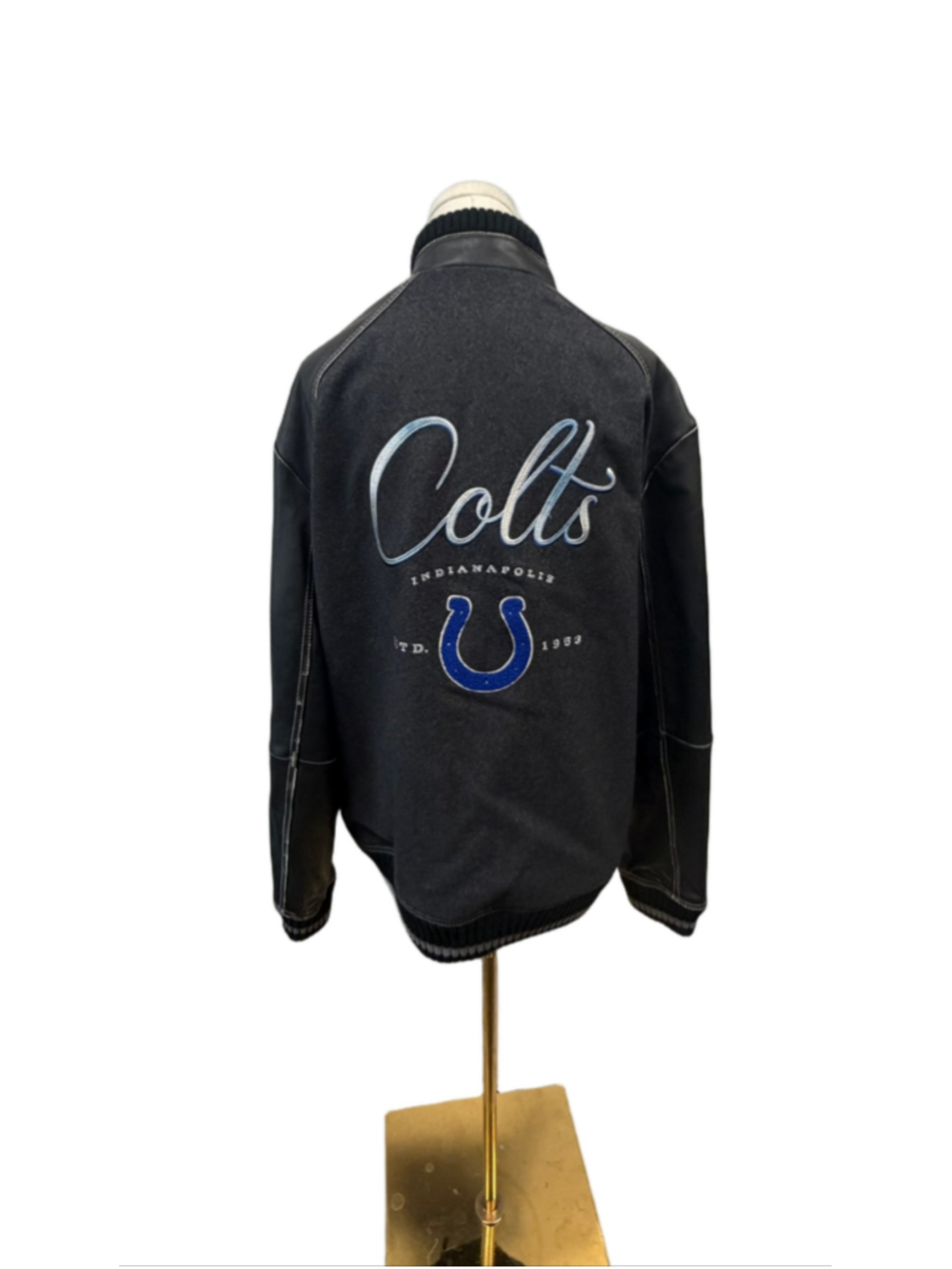 VGUC Vintage Tommy Bahama Indianapolis Colts Leather Wool Jacket Size L
